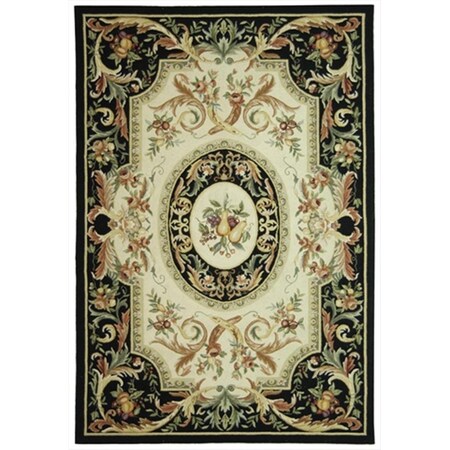 Safavieh 4 x 4 ft. Round Country and Floral Chelsea Black Hand Hooked Rug HK80A-4R